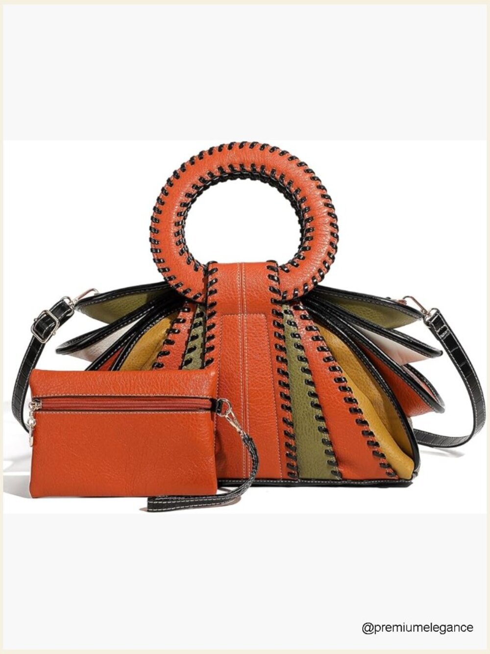Multicolor Top Handle Satchel Crossbody Bag Large Capacity Purse